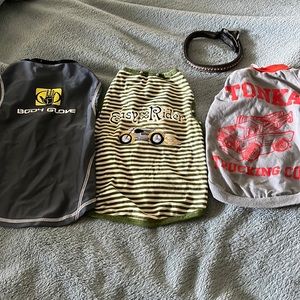 Sz med summer dog tops and throw in collar